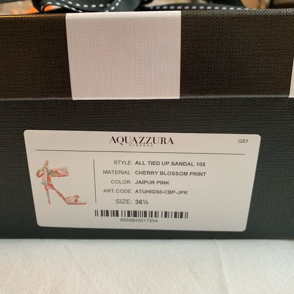 NEW Aquazzura All Tied Up Sandal in Cherry Blossom - Picture 7 of 7